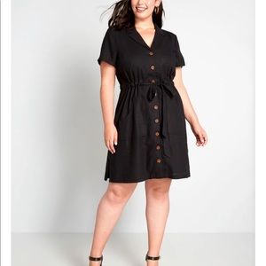 Enthralled Again Shirt Dress - Black 2X
